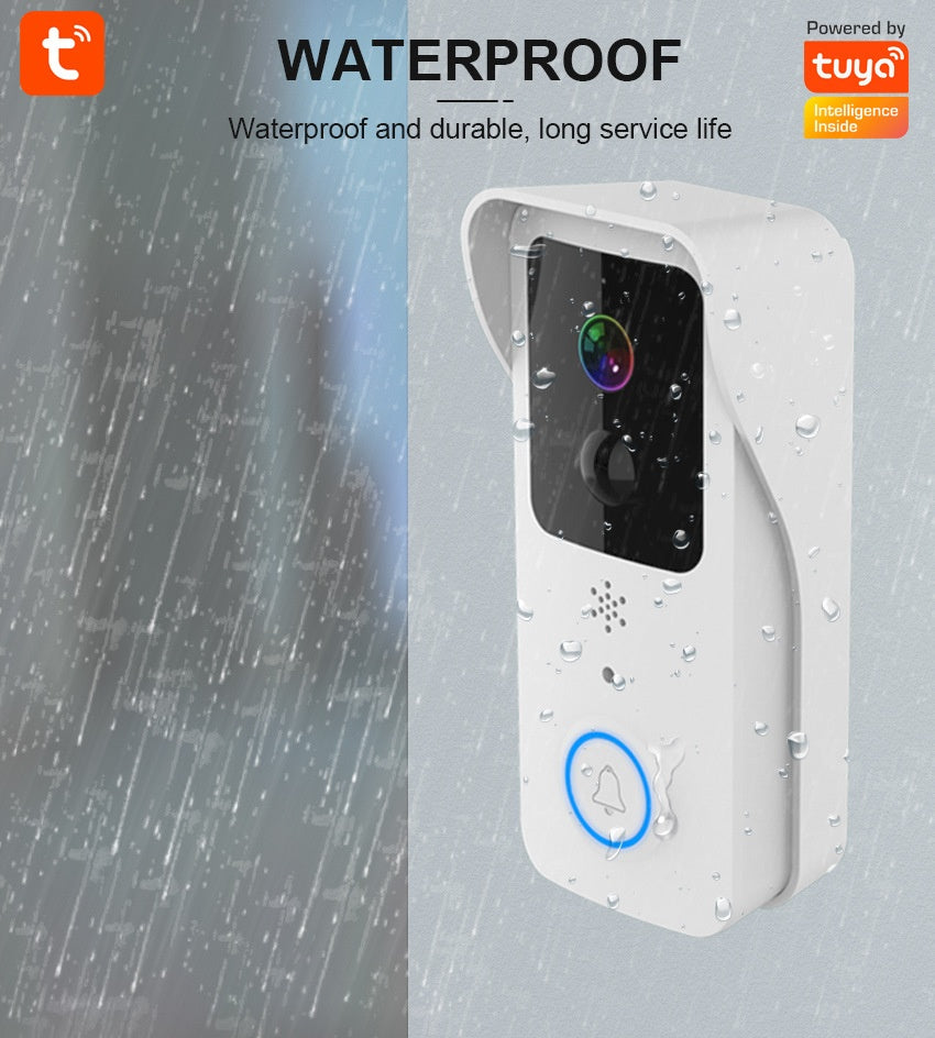 Sonnette vidéo WiFi 1080p – vision nocturne couleur 50m, audio bidirectionnel, Alexa & Google Home