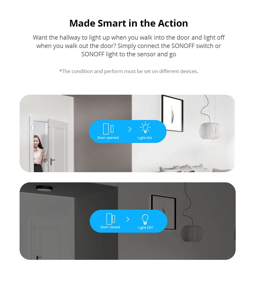 Capteur connecté Wifi porte et fenêtre – alerte instantanée sur smartphone, sans abonnement