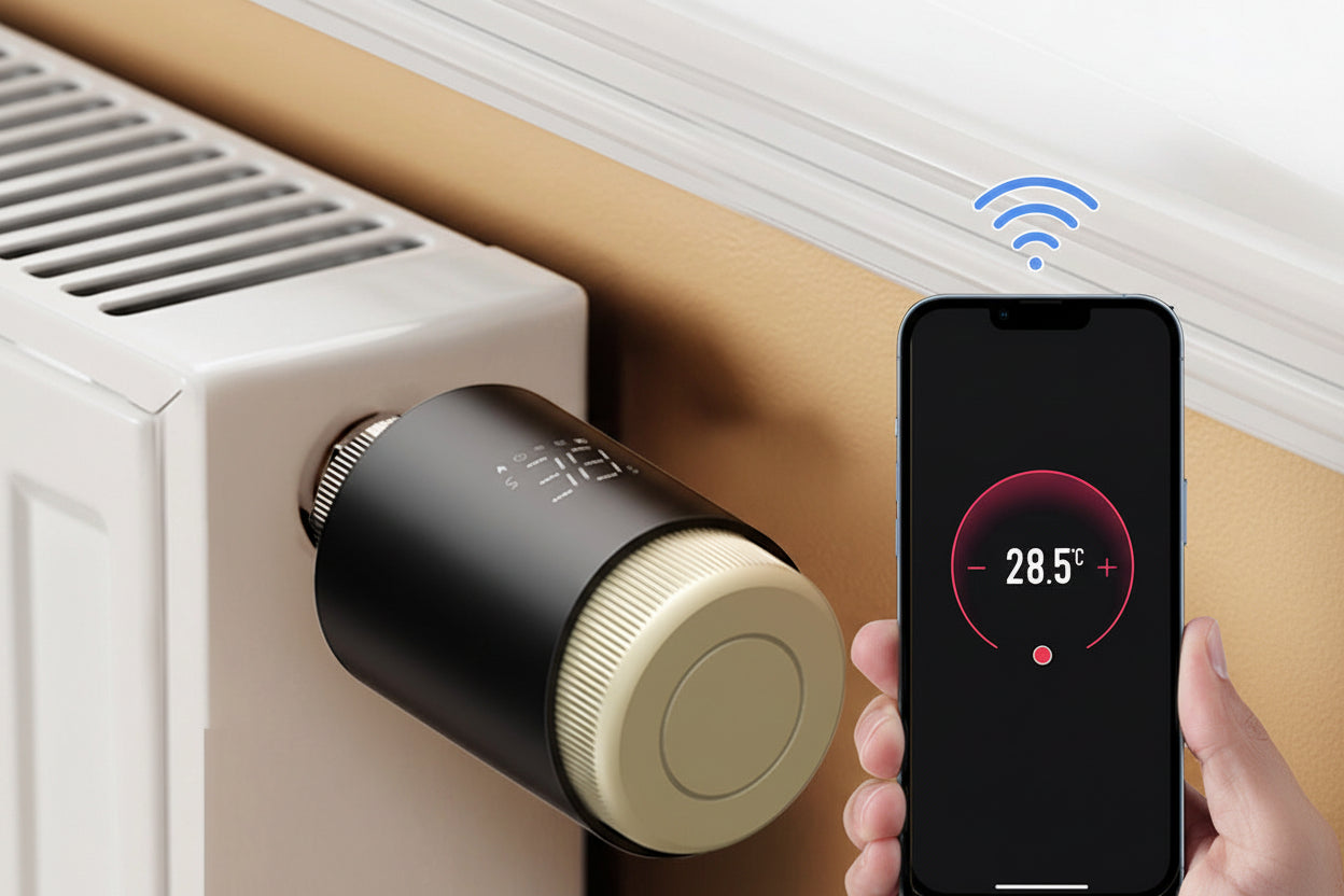 Vanne thermostatique connectée WiFi – contrôle à distance par smartphone, compatible Alexa & Google Home