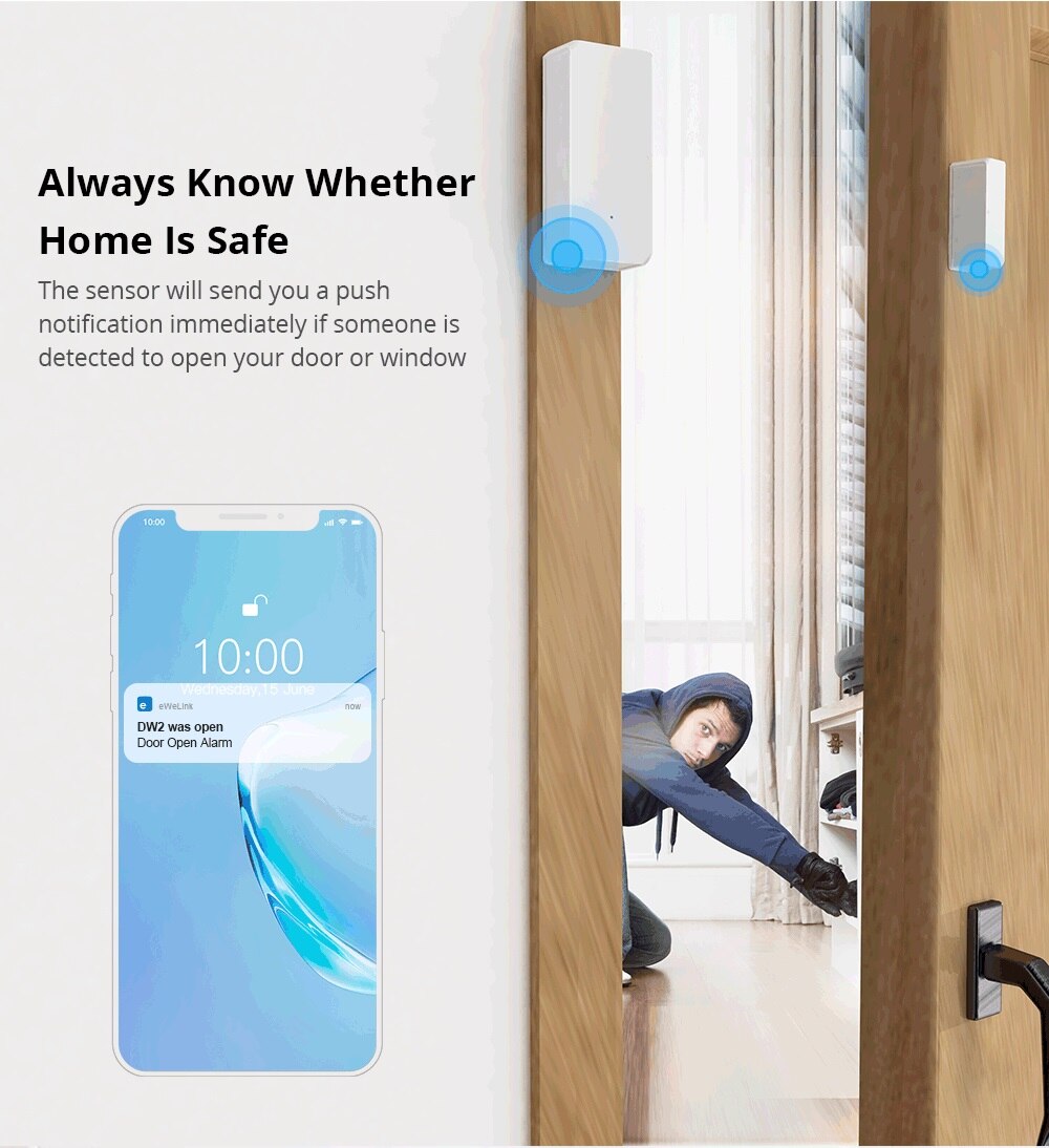 Pack maison connectée – prise WiFi et capteur ouverture porte fenêtre, sans abonnement