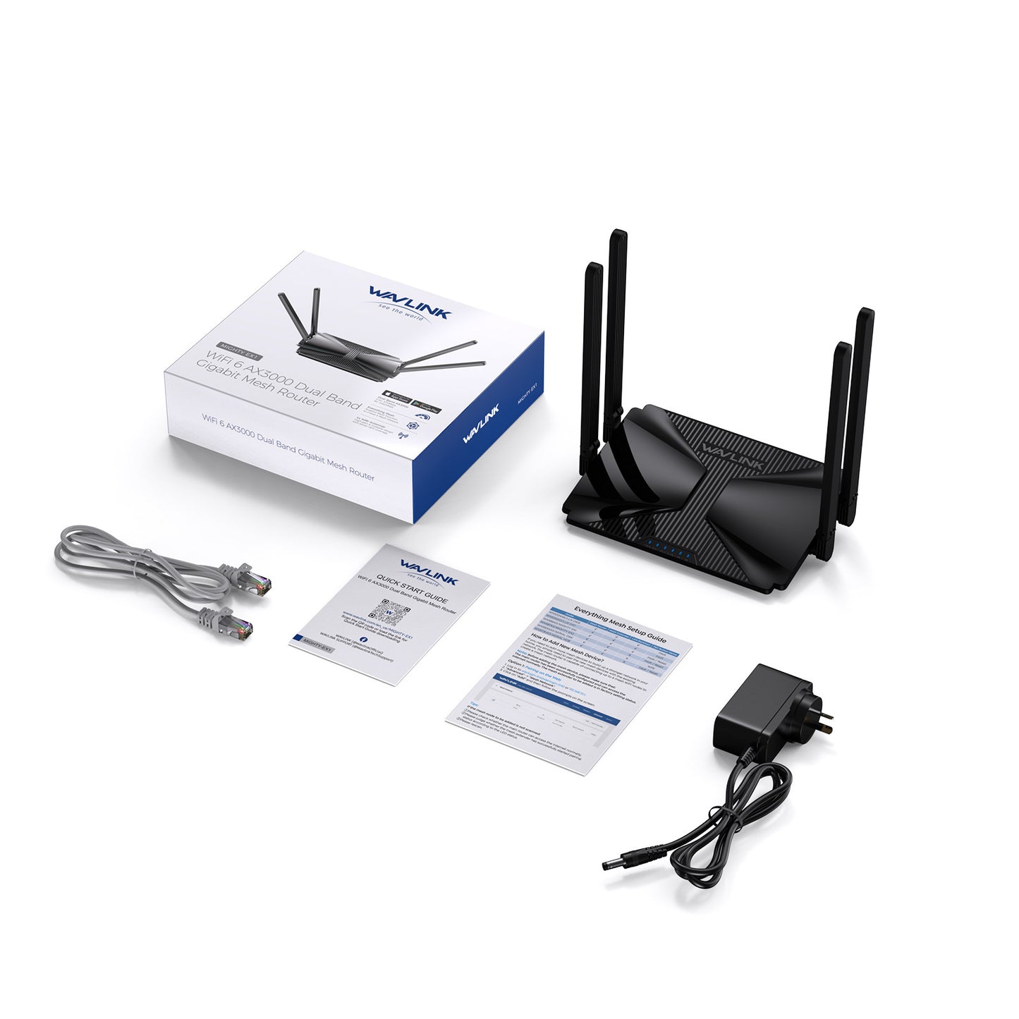 Routeur Wifi 6 AX3000 mesh dual band – 4 antennes 5 dbi, gigabit, couverture totale