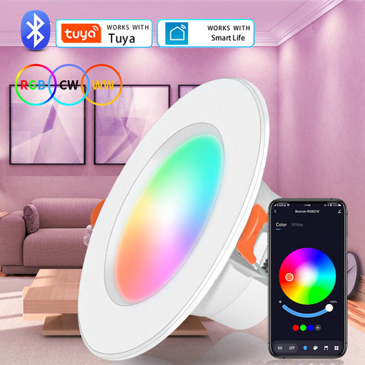 Spot LED connecté Bluetooth RGB dimmable – enceinte intégrée, 16 millions de couleurs, 10W/15W