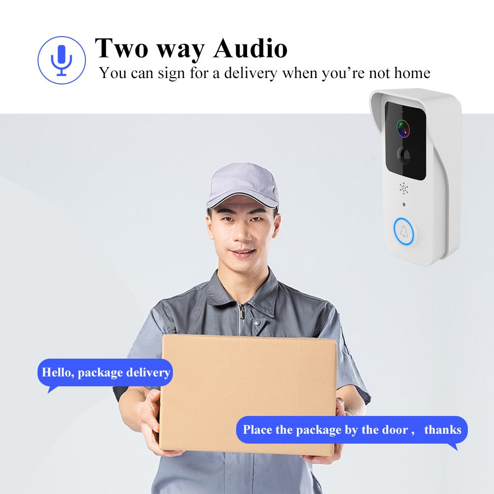 Sonnette vidéo WiFi 1080p – vision nocturne couleur 50m, audio bidirectionnel, Alexa & Google Home