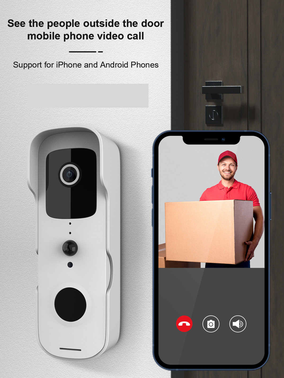 Sonnette vidéo connectée WiFi 1080p – vision nocturne, commande vocale Alexa & Google Home