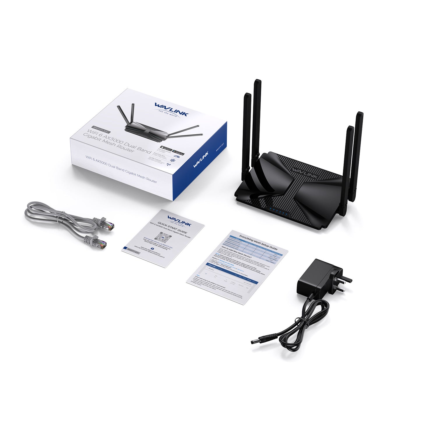 Routeur Wifi 6 AX3000 mesh dual band – 4 antennes 5 dbi, gigabit, couverture totale