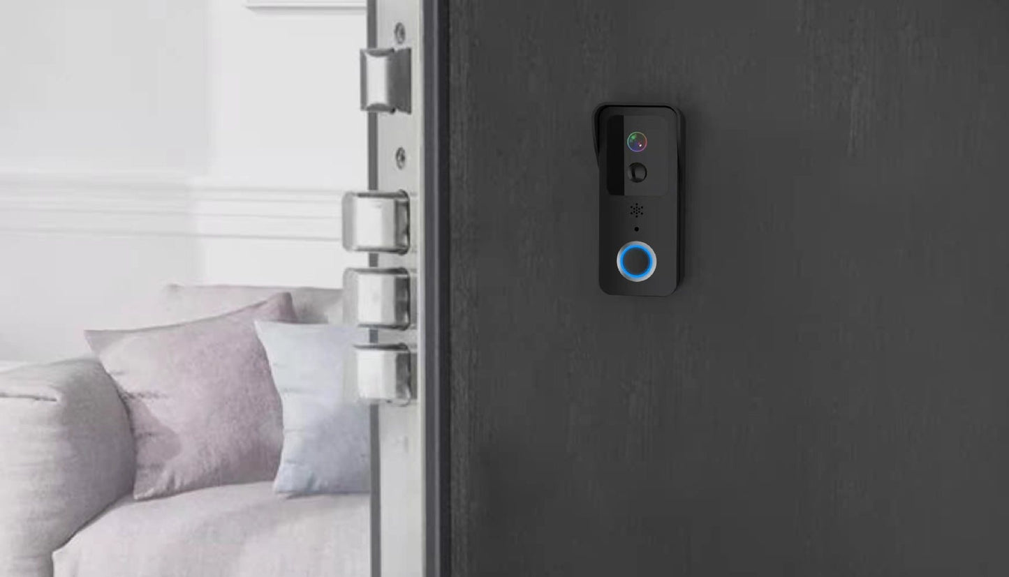 Sonnette vidéo WiFi 1080p – vision nocturne couleur 50m, audio bidirectionnel, Alexa & Google Home