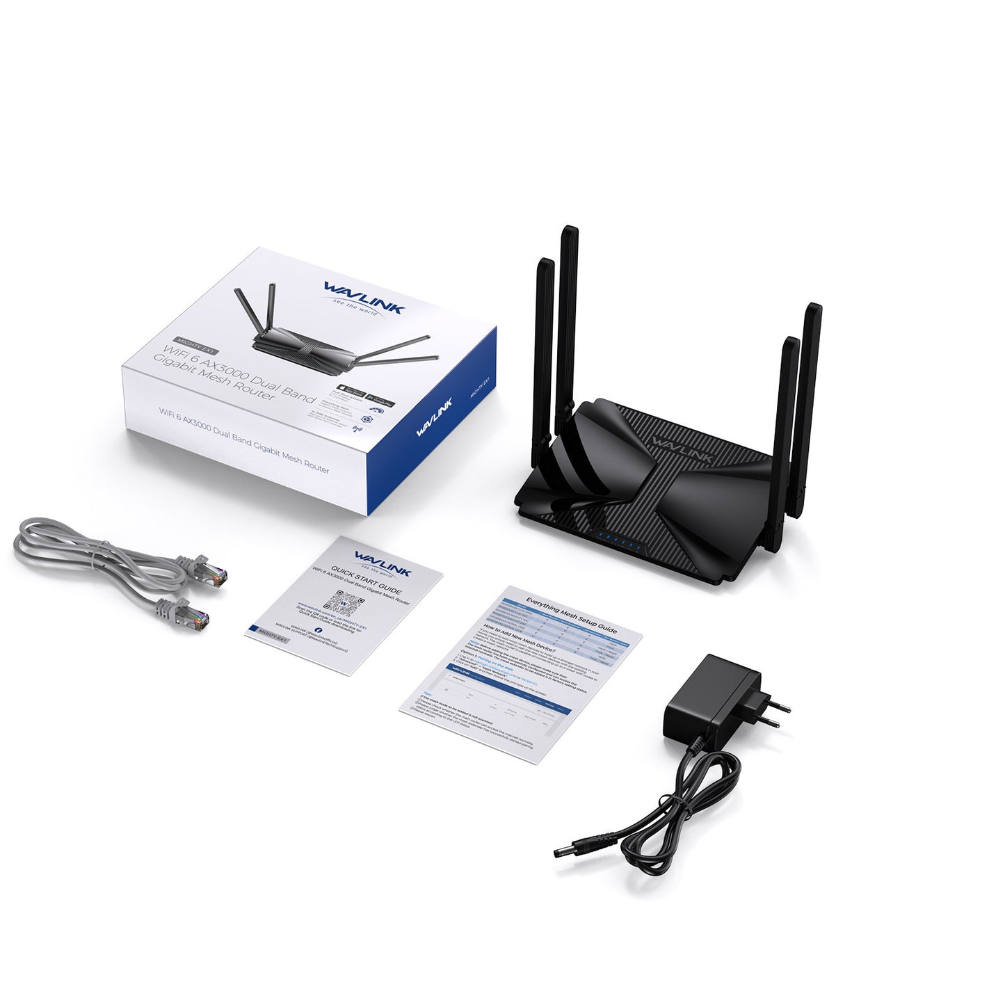 Routeur Wifi 6 AX3000 mesh dual band – 4 antennes 5 dbi, gigabit, couverture totale